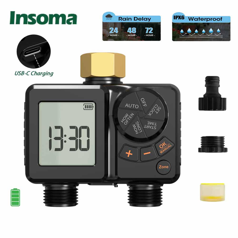 Smart Garden Hose Timer - INSOMA IPX6 Pengatur Waktu Penyiraman Taman