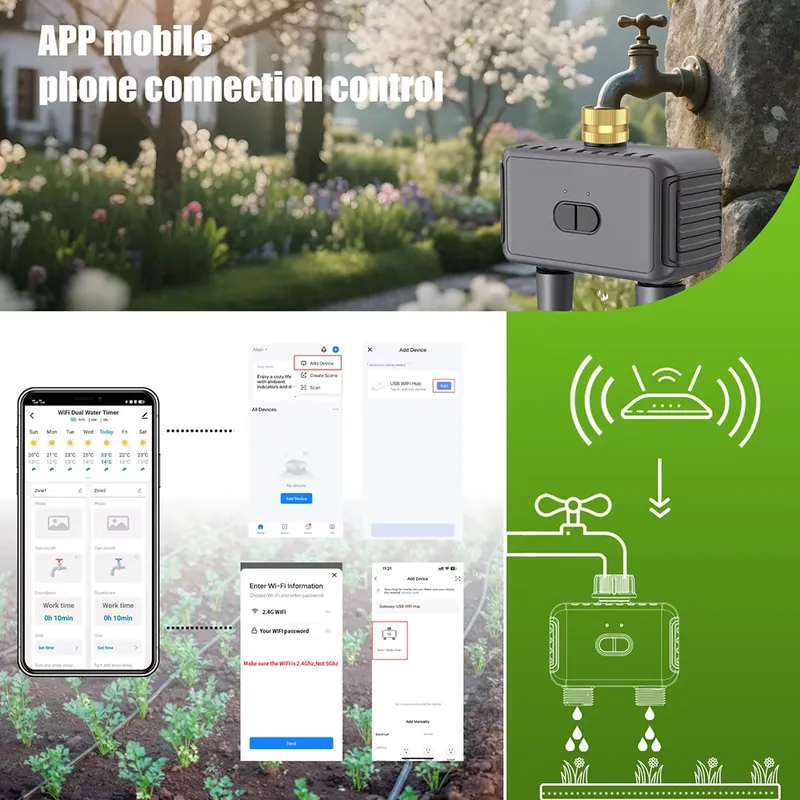 WAP01 WiFi APP Control Dual Ho - Smart Garden Usa ulasan dan harga