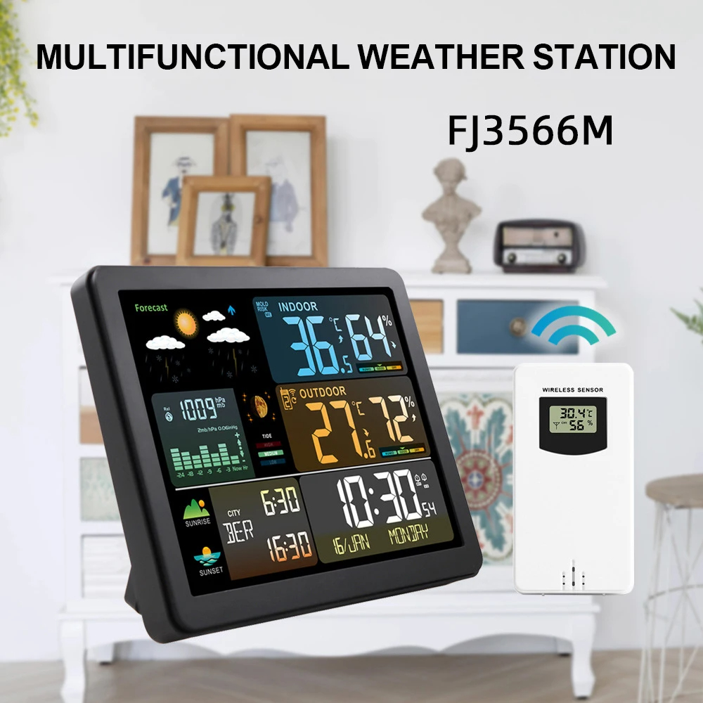 Jam meja elektronik nirkabel,  - Garden Weather Station ulasan dan harga